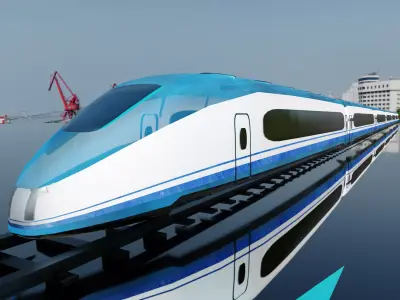 Real High Speed Train 3D Model Low-poly 3D model