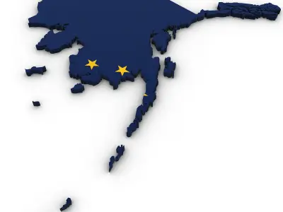 Alaska Political Map 3D model