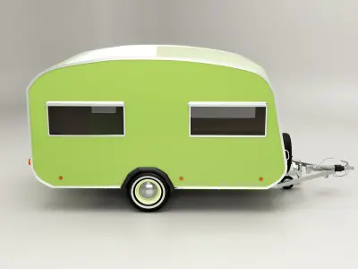  Green Classic Vintage Camping Caravan 