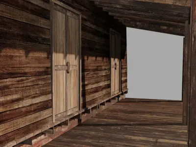 Ancient Thai wooden house Low-poly 3D model