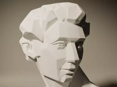 Low Poly Classical Bust Sculpture - 3D Printable Model 3D print model