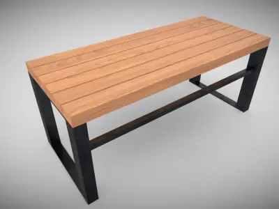 Sumple Bench Low-poly 3D model