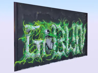 Graffiti wall XVII 3D model