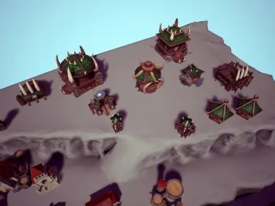 RTS Fantasy Buildings Low-poly 3D model