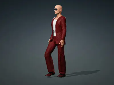 High Quality Male Gangster Low-poly 3D model