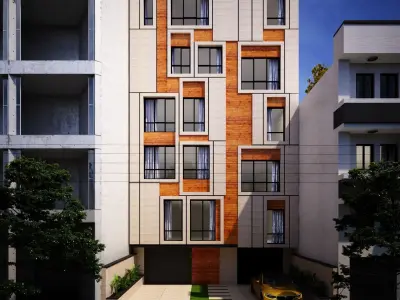 Modern facade 3D model