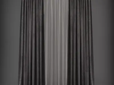 Curtain pair of curtains Low-poly 3D model
