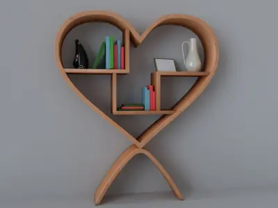Shelf in the form of heart 3D model