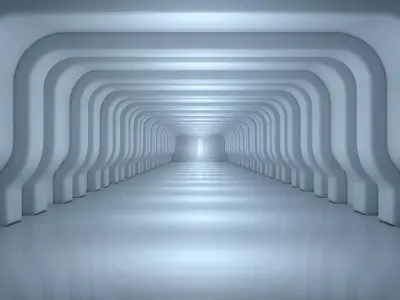 Sci Fi Tunnel Low-poly 3D model 3