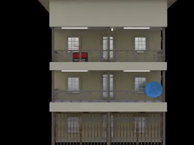 Hospital generator on balcony 3D model