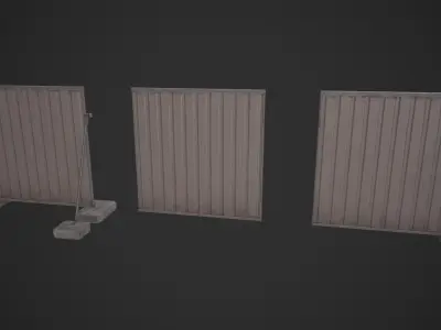Container Fence Low-poly 3D model