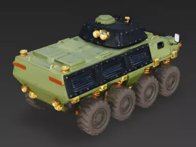 Iron-Guard Tactical Armored Personnel Carrier APC 3D Model Low-poly 3D model