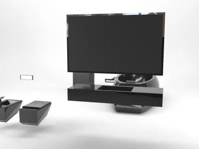 Futuristic Bathroom Furniture Set 3D model