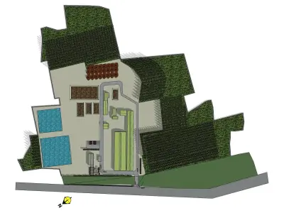 Wood chip factory 3D model