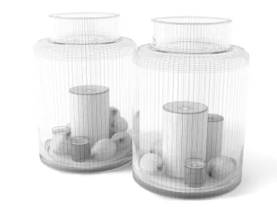 Glass Hurricane Candle Holder 3D model