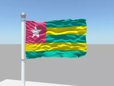 Togo flag 3D model