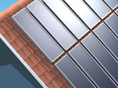 Roof with solar panels 3D model