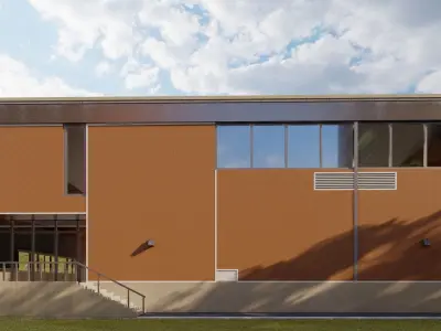 FireStation Building 02 Low-poly 3D model