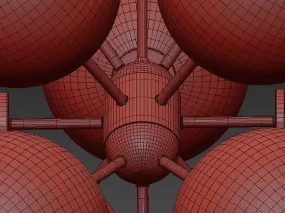 Globo Clear Five Light Chandelier 3D model