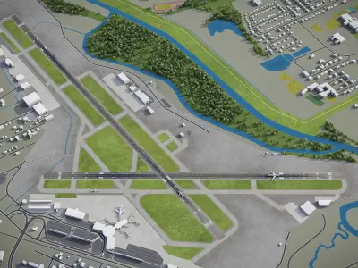 Chattanooga - Airport - CHA Low-poly 3D model