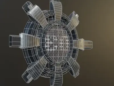 Scifi Industrial Circular Blast Door 3D model