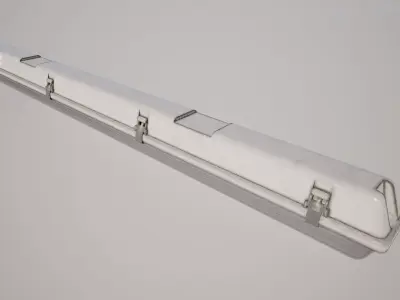 Industrial Fluorescent Ceiling Light Low-poly 3D model