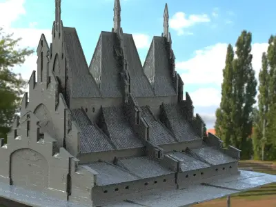 Gothic sinister large church 3D model