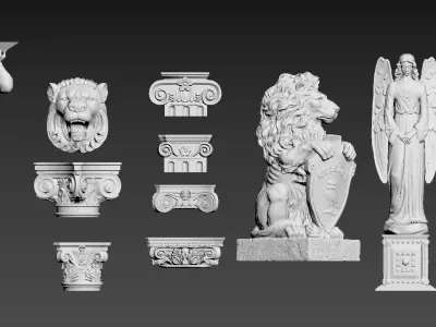 European-style sculpture 3D model