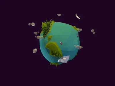 Low Poly Earth Game Ready UVW Low-poly 3D model