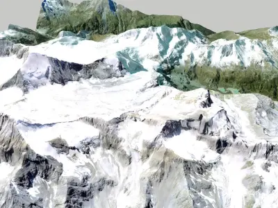 Mountain landscape Weisshorn Pennine Alps in Switzerland 3D model