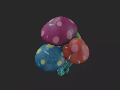 Glow in the Dark Mushroom Low-poly 3D model