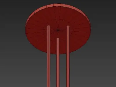 PAPILLON pendant light with two metal rods 3D model