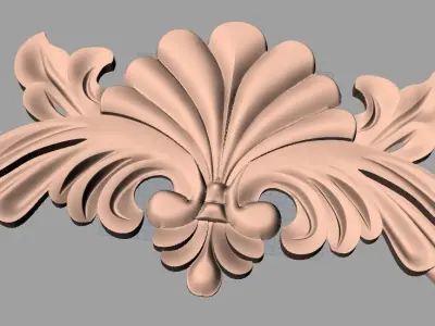 Bed door flower 3D relief STL model for CNC engraving E540 3D model