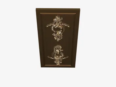 Carved Door onament for cnc 01 3D model