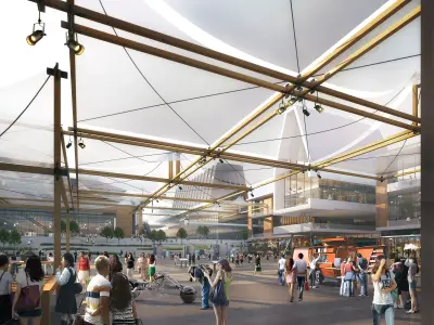 Modern Innovation Campus with Green Spine and Glass Facades 3D model