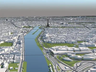 Paris City Model 28x28km 3D model
