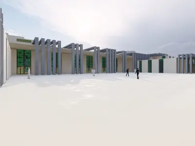 contemporary mosque 3D print model