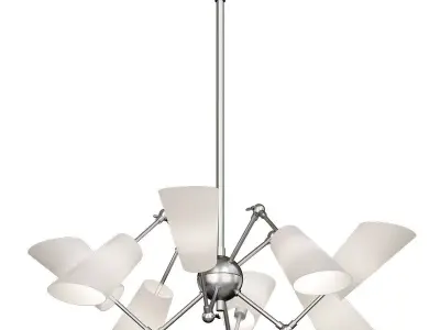 BUCKINGHAM light chandelier in brushed nickel 3D model