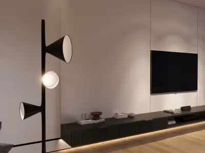 Light stand model Low-poly 3D model