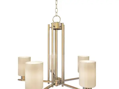 Modern Chandelier With White Glass 3D model