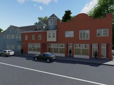Large Apartment Building for street scene 3D model