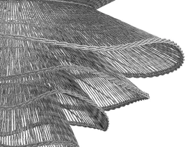Alondra Chandelier large rattan 3D model