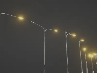 lowpoly street lights Low-poly 3D model