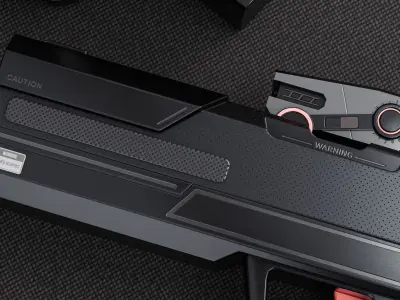 Scifi Gun or Pistol Concept for Game Low-poly 3D model