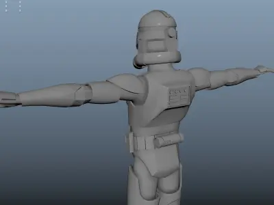 Clone Wars Style Clonetrooper Untextured 3D model