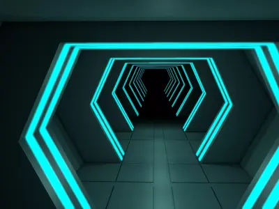 Sci Fi Tunnel 3D model 38