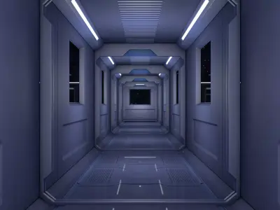 Sci Fi Corridor 3D model 32