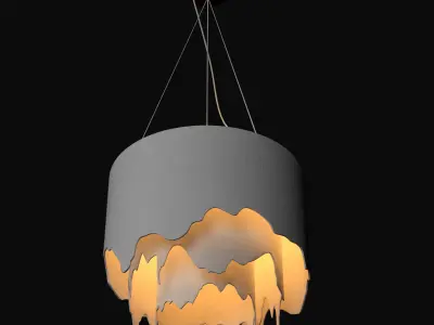 light-02 pendant light with waterfall hanging from it 3D model