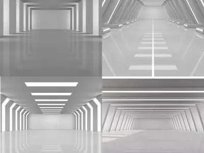 Sci Fi Warehouse Low-poly 3D model