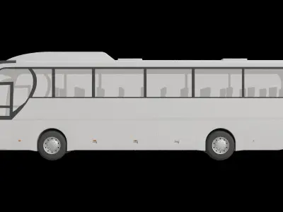 White Modern Coach Bus Free 3D model